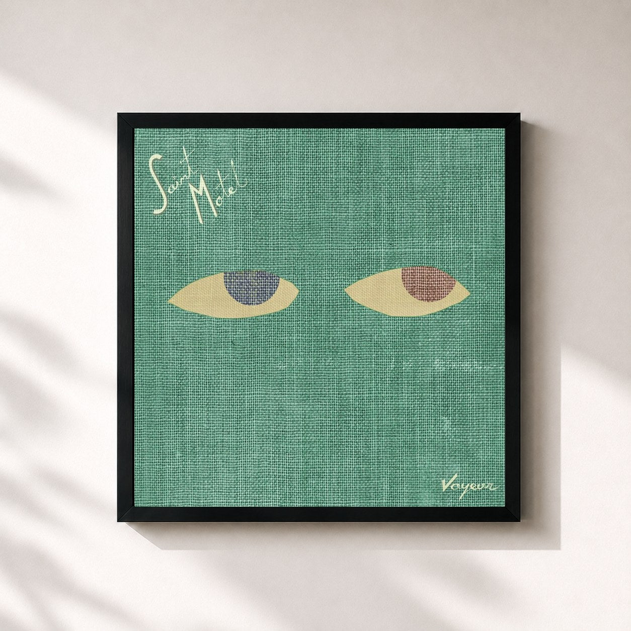 #noir Tableau carré de l'album Voyeur de Saint Motel, cadre noir 32x32 cm