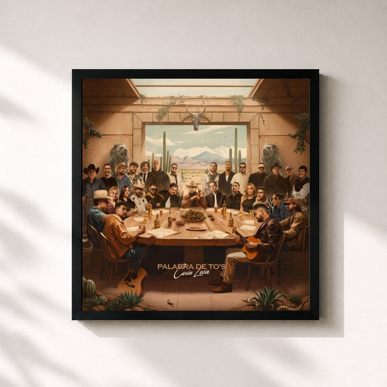 #noir Tableau carré de l'album Palabra De To's de Carin Leon, cadre noir 32x32 cm