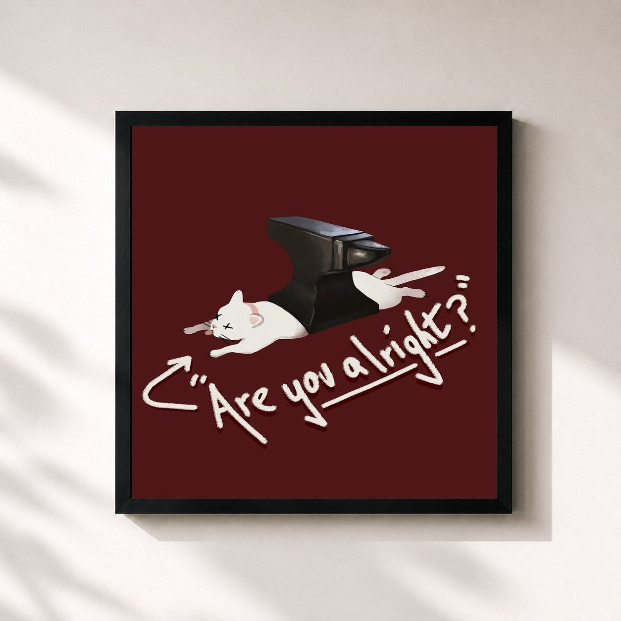 #noir Tableau carré de l'album Are You Alright? de LoveJoy, cadre noir 32x32 cm