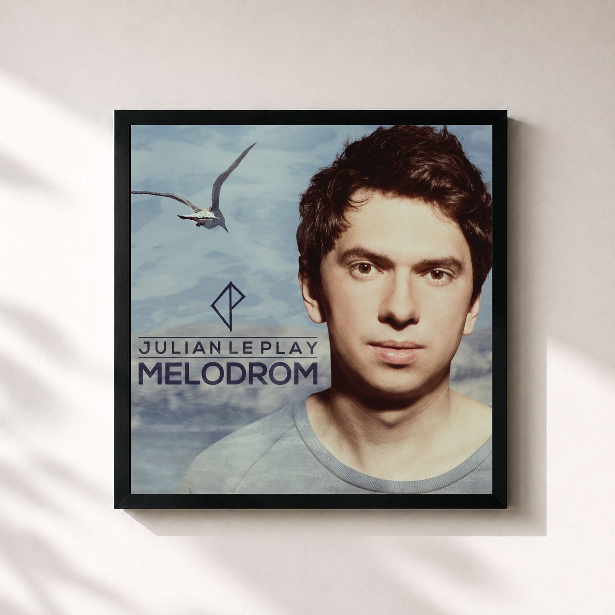 #noir Tableau carré de l'album Melodrom de Julian le Play, cadre noir 32x32 cm