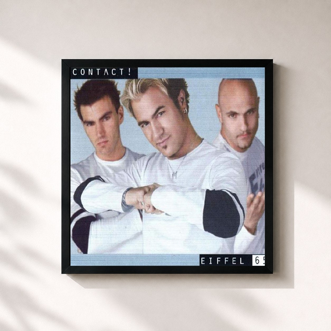 #noir Tableau carré de l'album Contact! de Eiffel 65, cadre noir 32x32 cm