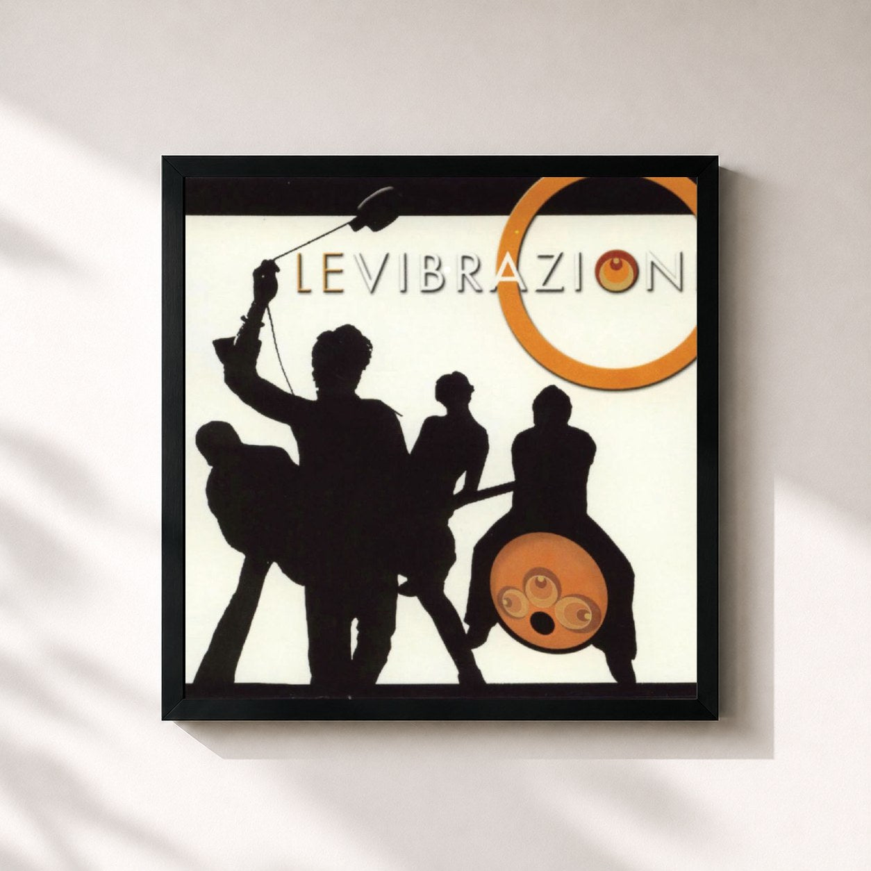 #noir Tableau carré de l'album Le Vibrazioni de Le Vibrazioni, cadre noir 32x32 cm