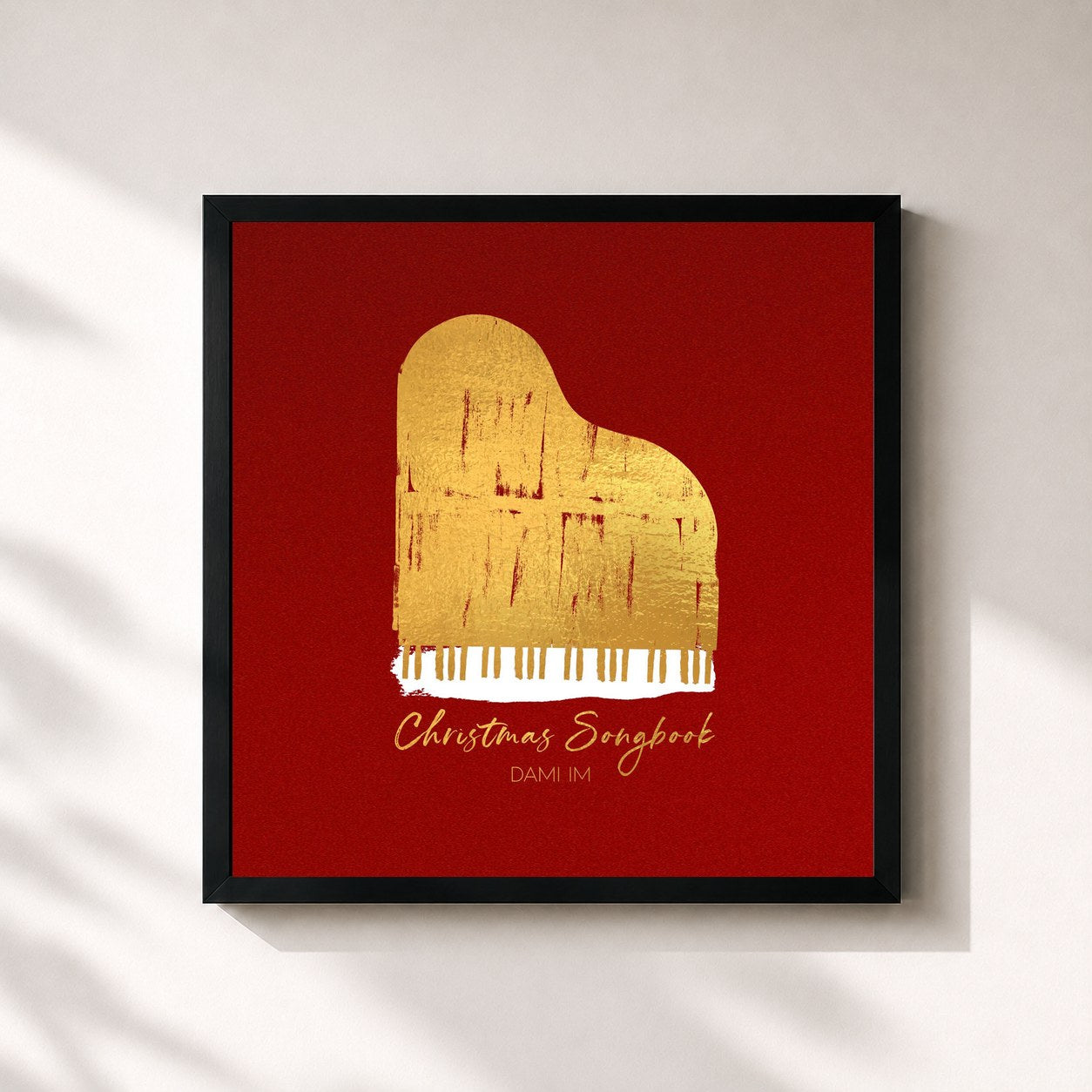 #noir Tableau carré de l'album Christmas Songbook de Dami Im, cadre noir 32x32 cm