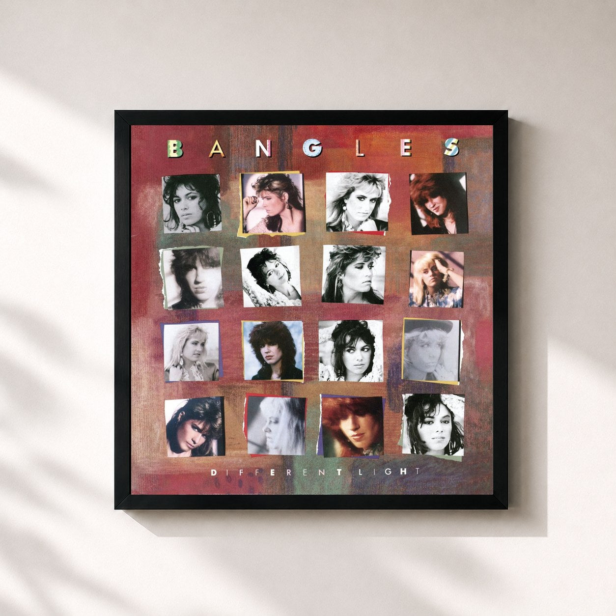 #noir Tableau carré de l'album Different Light (Expanded Edition) de The Bangles, cadre noir 32x32 cm
