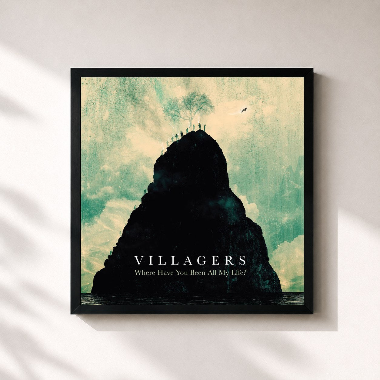#noir Tableau carré de l'album Where Have You Been All My Life? de Villagers, cadre noir 32x32 cm