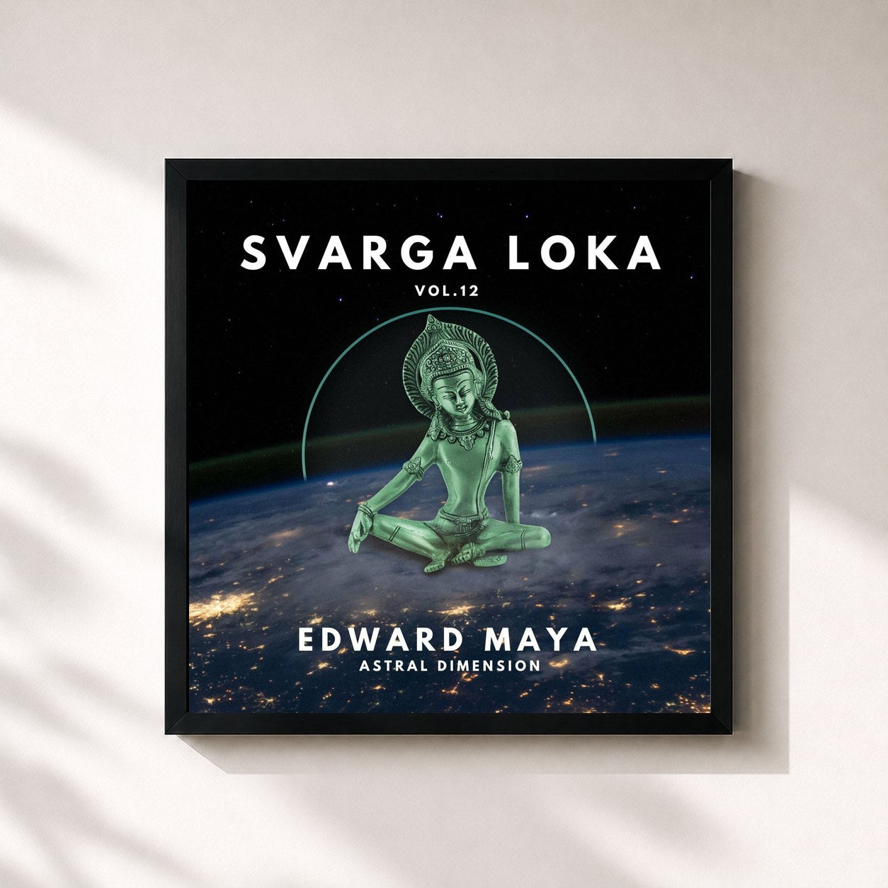 #noir Tableau carré de l'album Astral Dimension (Svarga Loka, Vol. 12) de Edward Maya, cadre noir 32x32 cm
