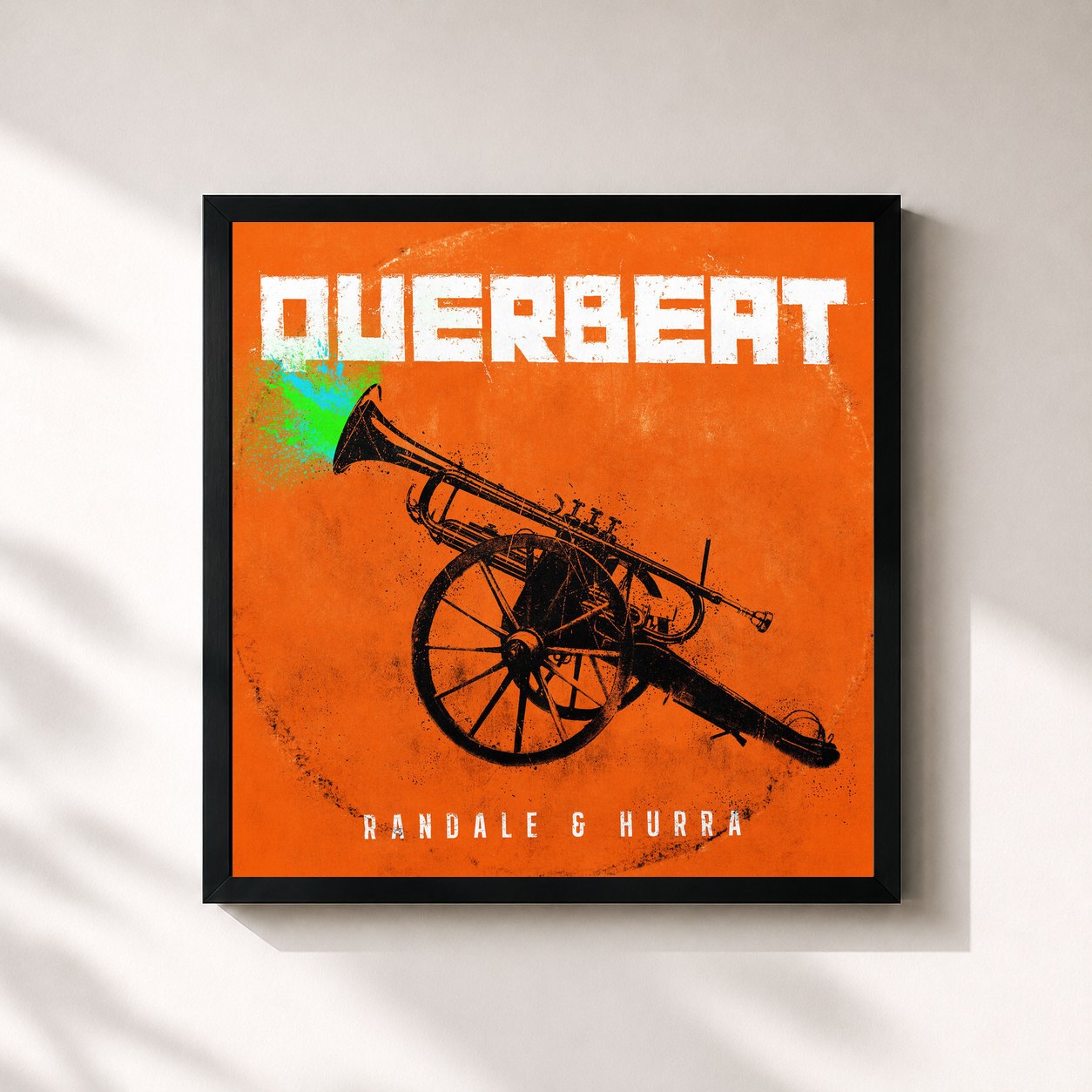 #noir Tableau carré de l'album Randale & Hurra (Deluxe Edition) de Querbeat, cadre noir 32x32 cm
