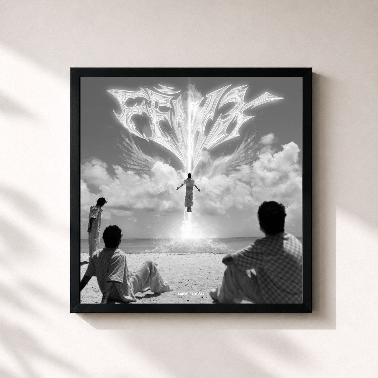 #noir Tableau carré de l'album Fénix de Mario Bautista, cadre noir 32x32 cm