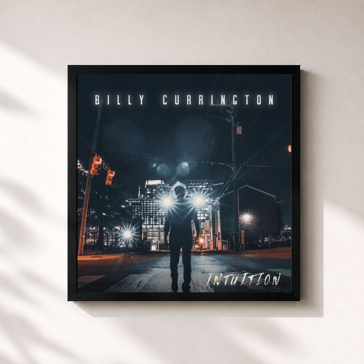 #noir Tableau carré de l'album Intuition de Billy Currington, cadre noir 32x32 cm