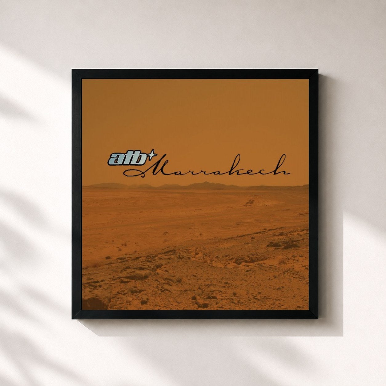 #noir Tableau carré de l'album Marrakech de ATB, cadre noir 32x32 cm