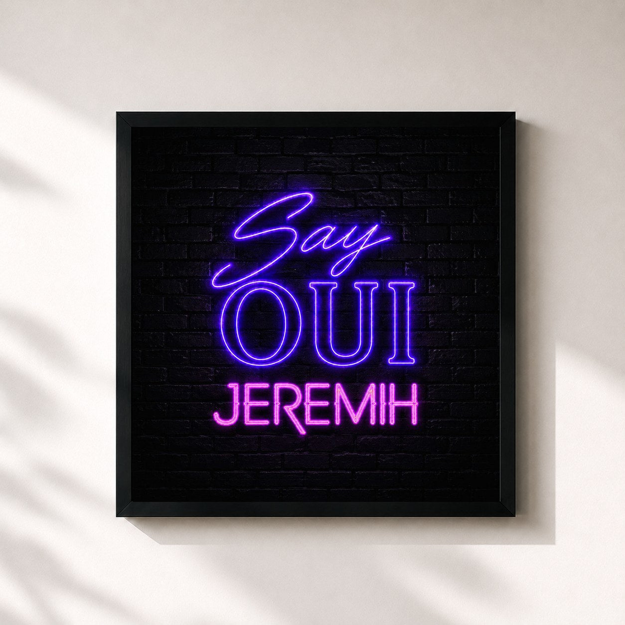 #noir Tableau carré de l'album Jeremih: Say Oui de Jeremih, cadre noir 32x32 cm