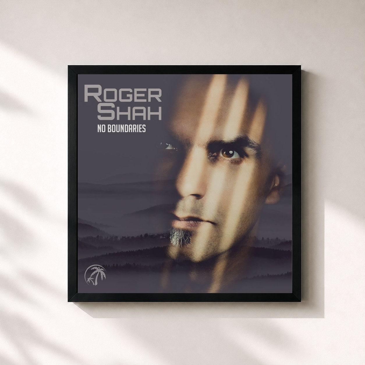 #noir Tableau carré de l'album No Boundaries de Roger Shah, cadre noir 32x32 cm
