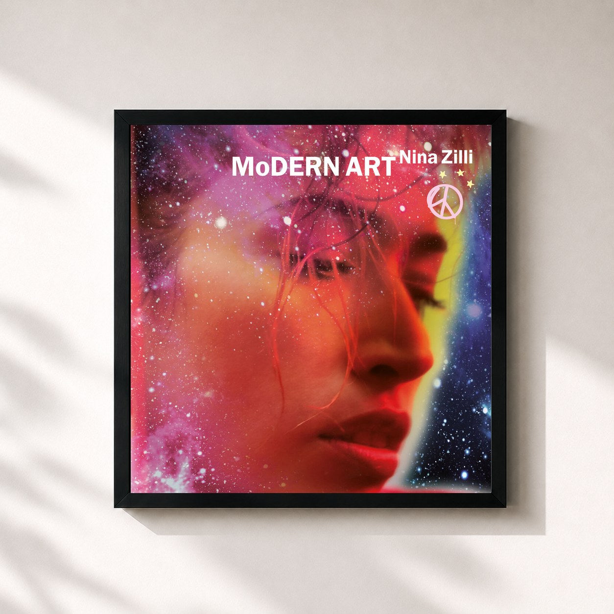 #noir Tableau carré de l'album Modern Art de Nina Zilli, cadre noir 32x32 cm