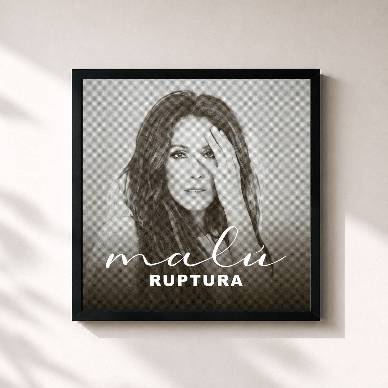 #noir Tableau carré de l'album Malú: ruptura de Malú, cadre noir 32x32 cm