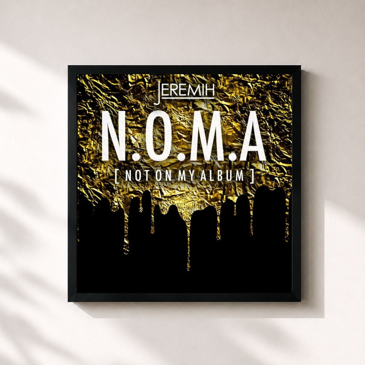 #noir Tableau carré de l'album N.O.M.A de Jeremih, cadre noir 32x32 cm