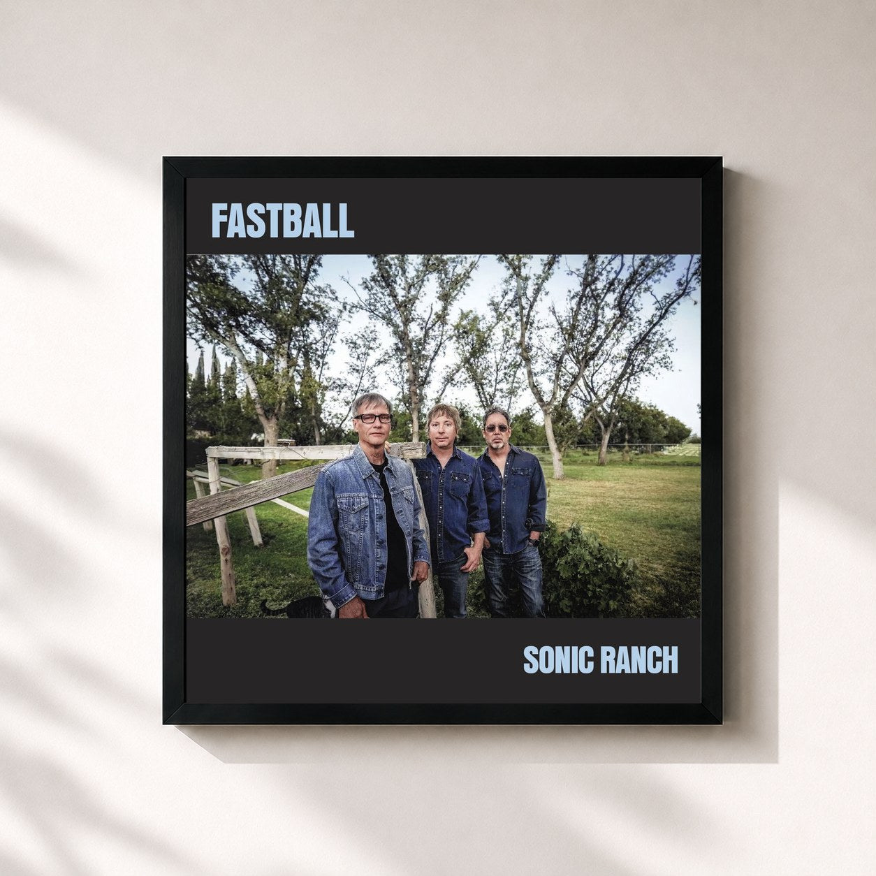 #noir Tableau carré de l'album Sonic Ranch de Fastball, cadre noir 32x32 cm