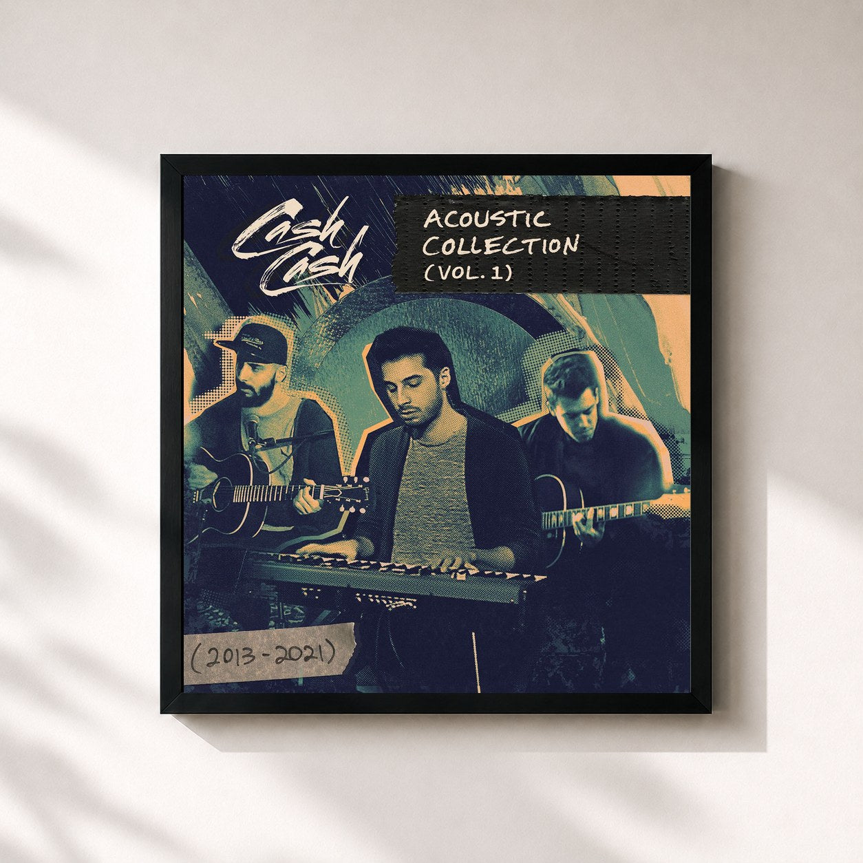 #noir Tableau carré de l'album Acoustic Collection (Vol. 1) de Cash Cash, cadre noir 32x32 cm