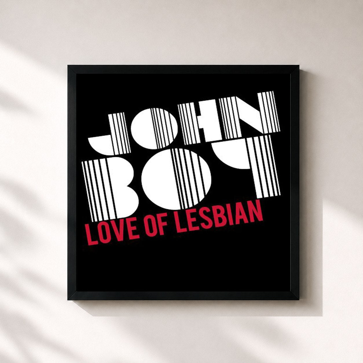 #noir Tableau carré de l'album John boy de Love Of Lesbian, cadre noir 32x32 cm