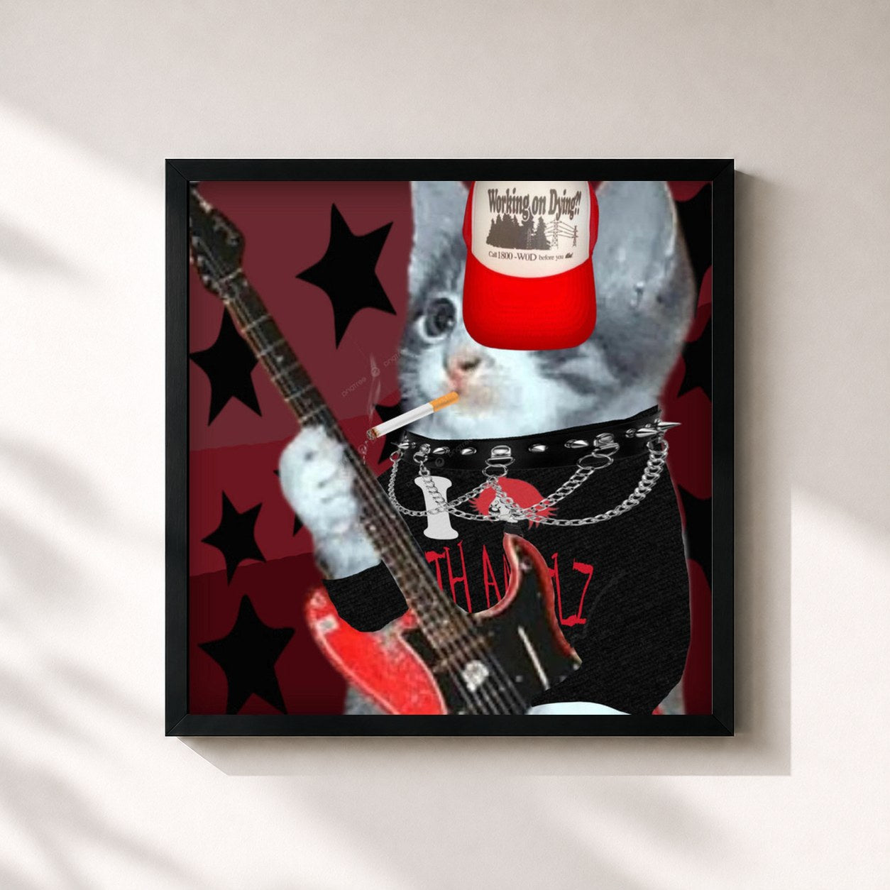 #noir Tableau carré de l'album i fucking hate fiona gallagher de wifiskeleton, cadre noir 32x32 cm