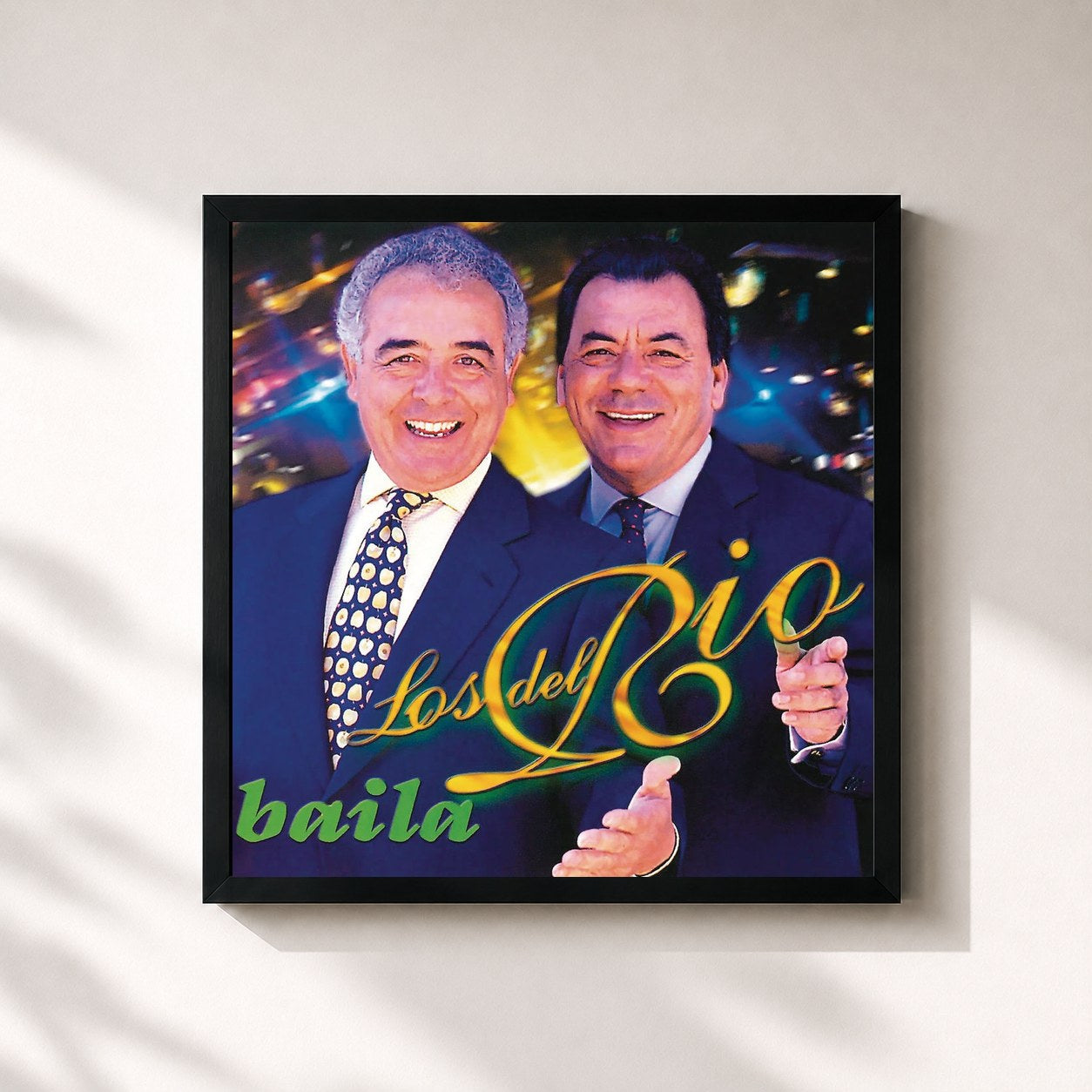 #noir Tableau carré de l'album Baila de Los Del Río, cadre noir 32x32 cm