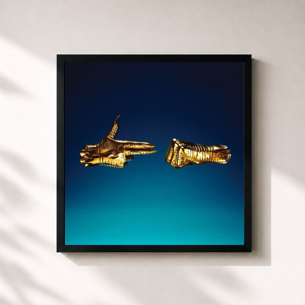 #noir Tableau carré de l'album Run The Jewels 3 de Run The Jewels, cadre noir 32x32 cm
