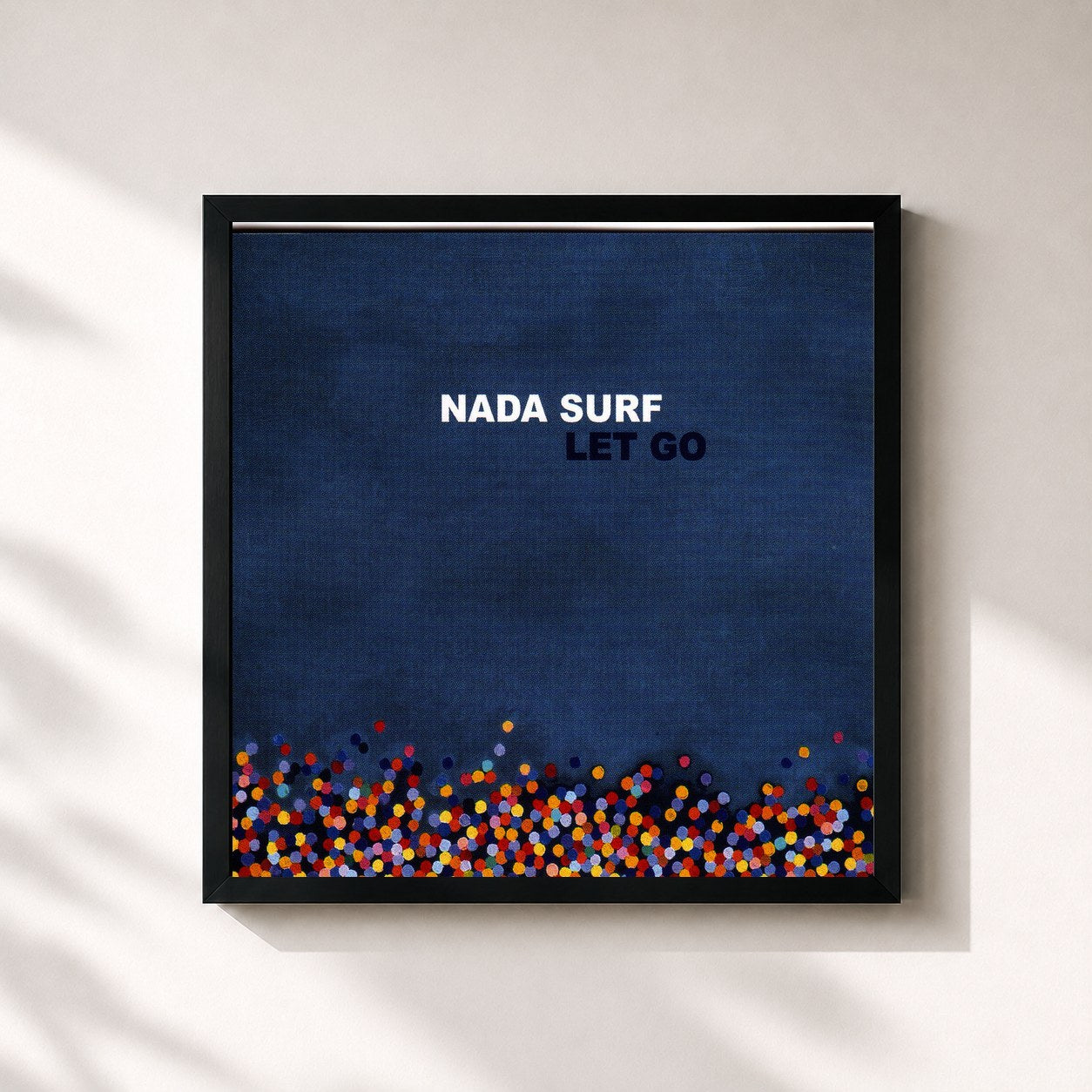 #noir Tableau carré de l'album Let Go de Nada Surf, cadre noir 32x32 cm