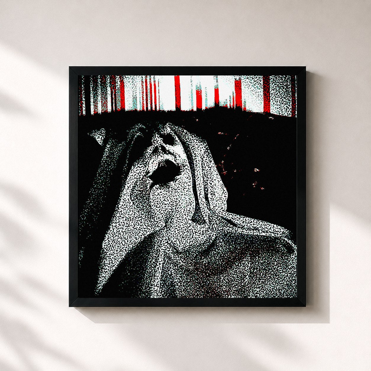 #noir Tableau carré de l'album One Simple Trick de LoveJoy, cadre noir 32x32 cm