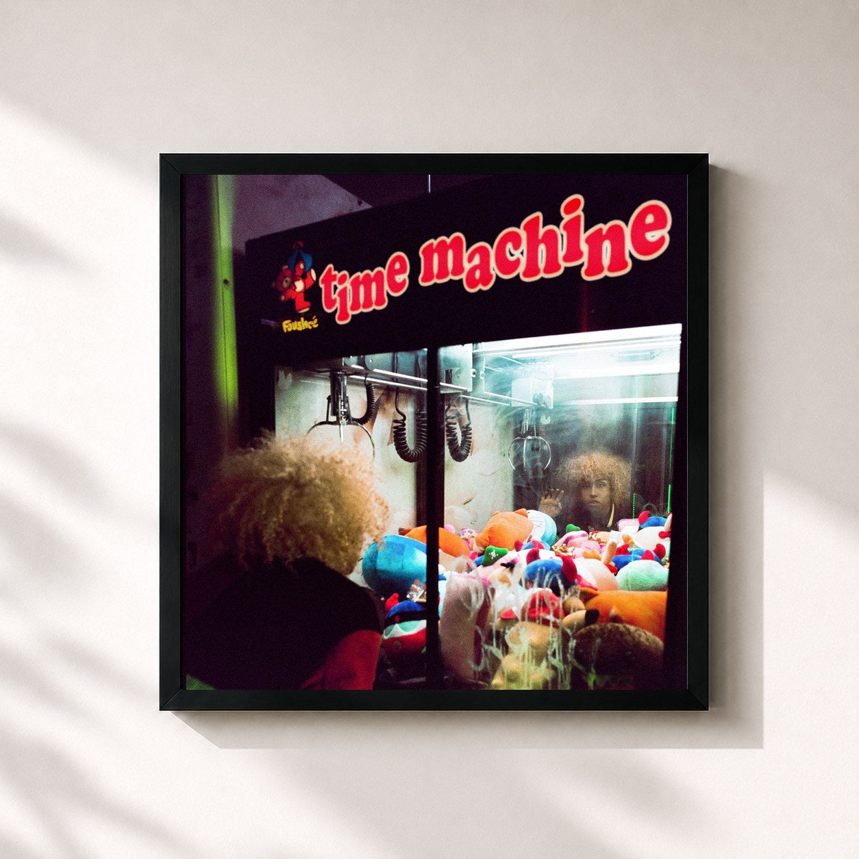 #noir Tableau carré de l'album time machine de Foushee, cadre noir 32x32 cm