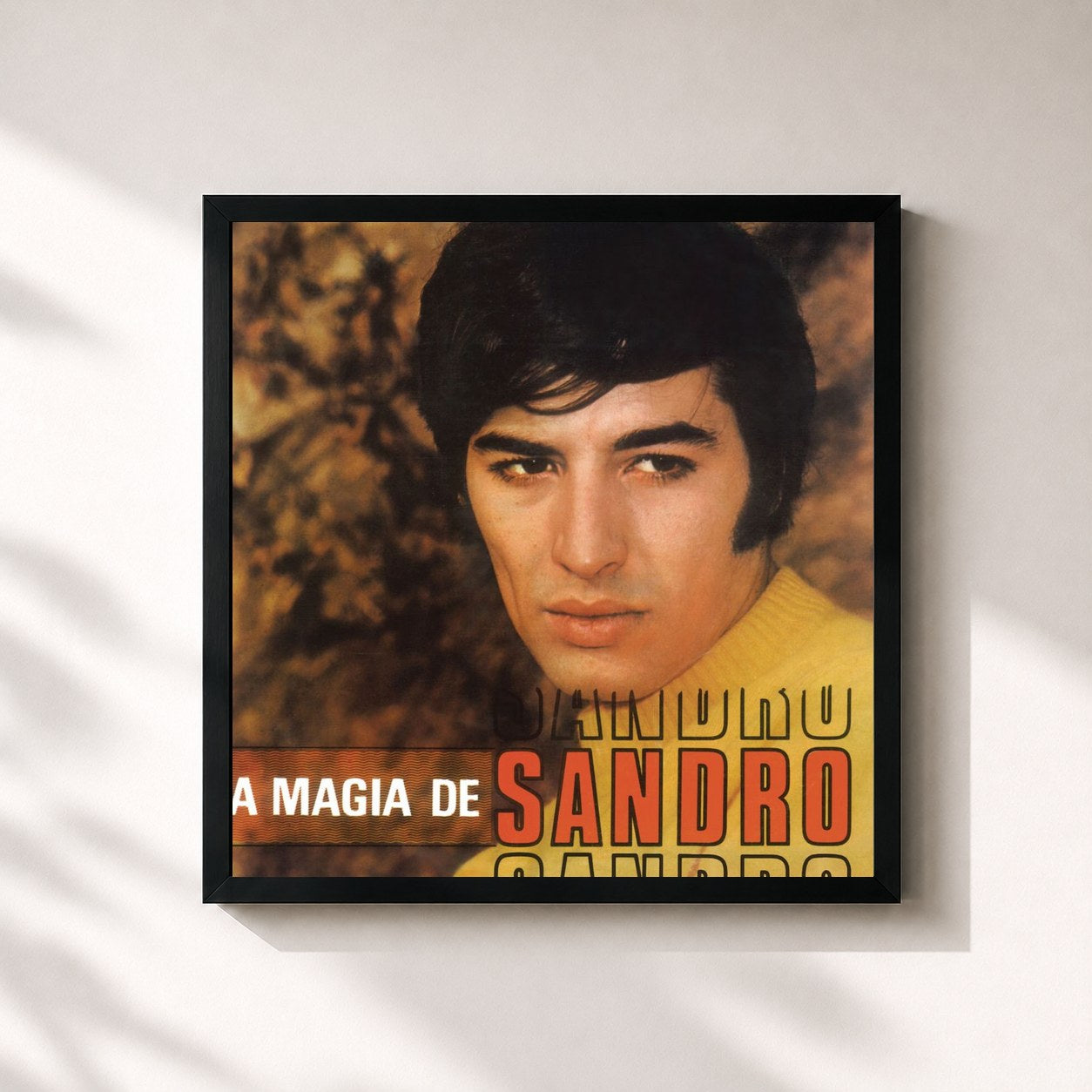 #noir Tableau carré de l'album La Magia de Sandro de Sandro, cadre noir 32x32 cm