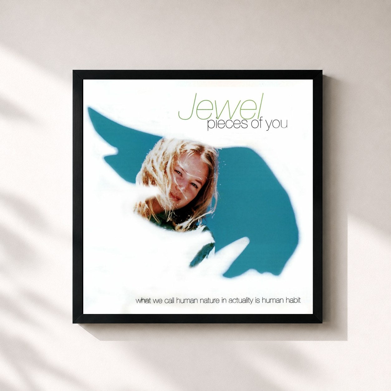 #noir Tableau carré de l'album Pieces Of You de Jewel, cadre noir 32x32 cm