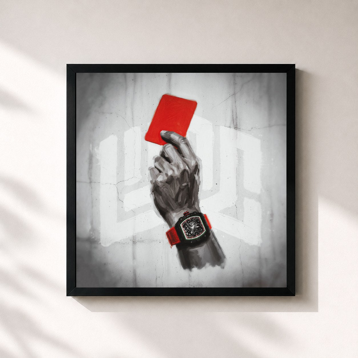 #noir Tableau carré de l'album Rode Kaart de Lijpe, cadre noir 32x32 cm