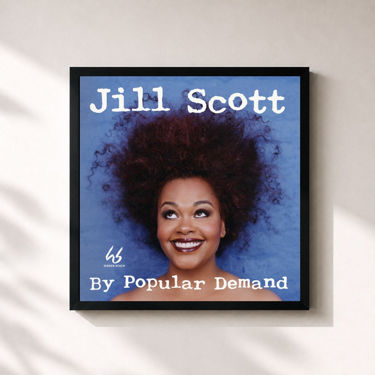 #noir Tableau carré de l'album By Popular Demand (Remastered) de Jill Scott, cadre noir 32x32 cm