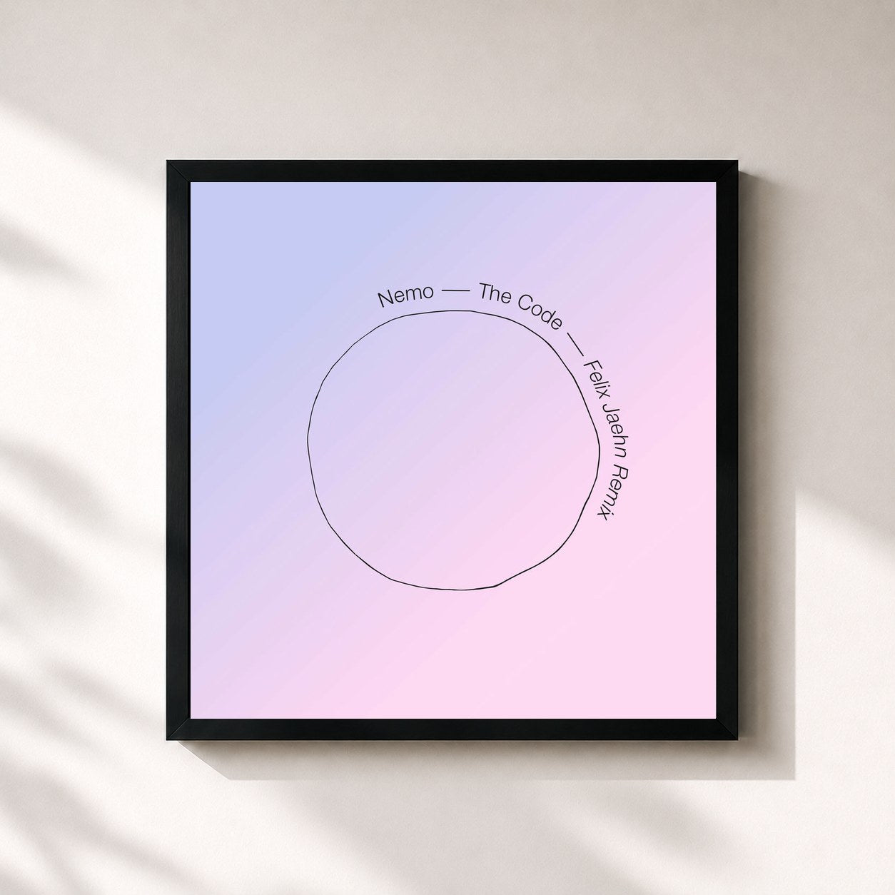 #noir Tableau carré de l'album The Code (Felix Jaehn Remix) de Nemo, cadre noir 32x32 cm