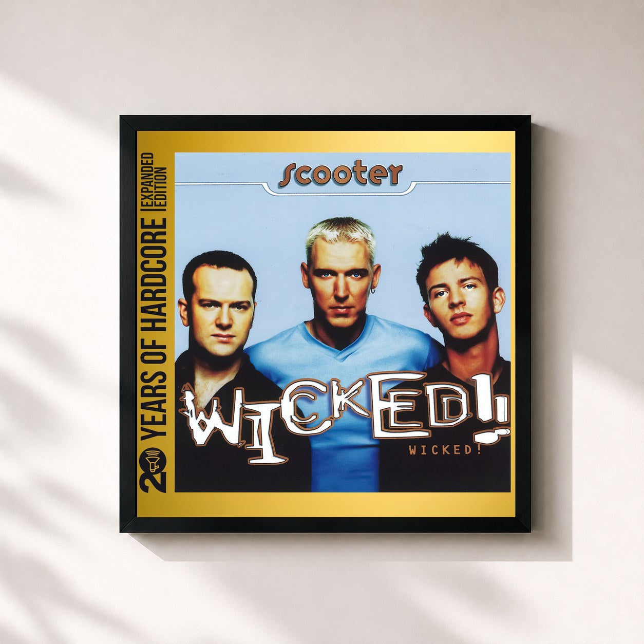 #noir Tableau carré de l'album Wicked! (20 Years Of Hardcore Expanded Edition / Remastered) de Scooter, cadre noir 32x32 cm