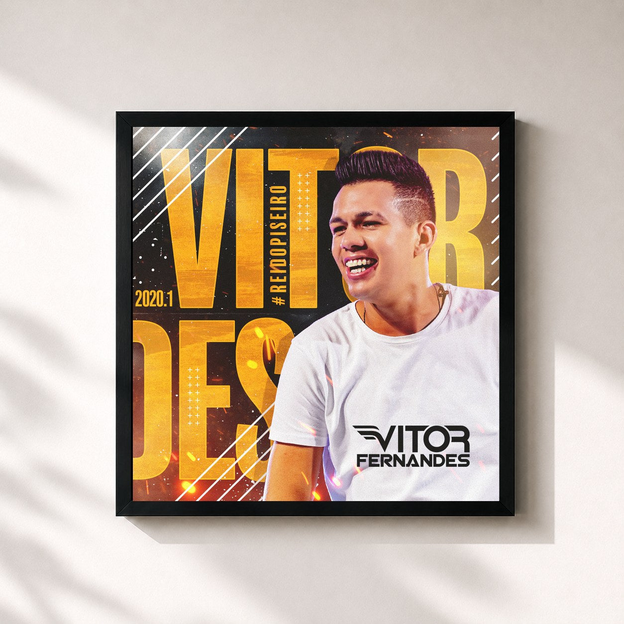 #noir Tableau carré de l'album #REIDOPISEIRO: 2020.1 de Vitor Fernandes, cadre noir 32x32 cm