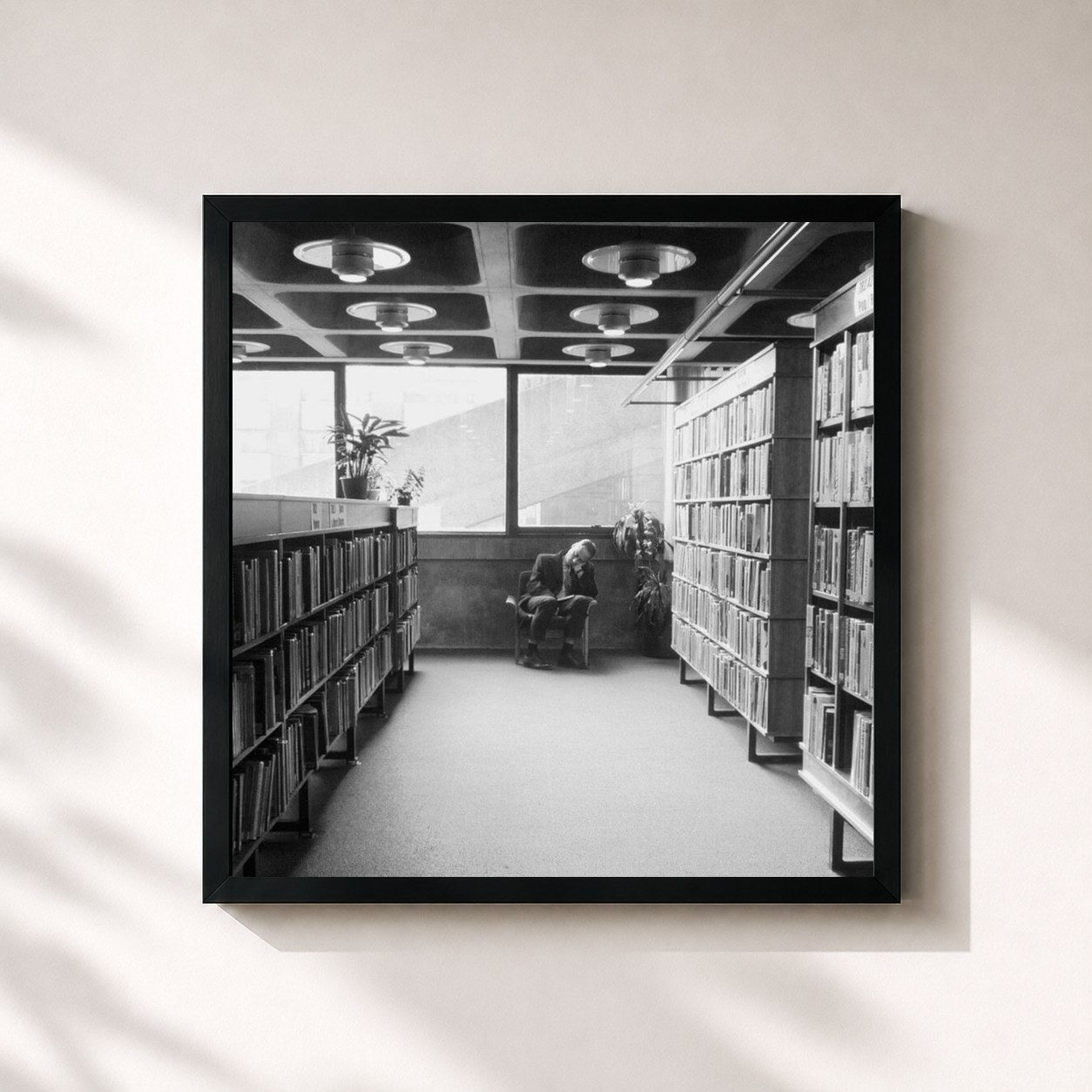 #noir Tableau carré de l'album Keep a Private Room Behind the Shop de Tom Rosenthal, cadre noir 32x32 cm