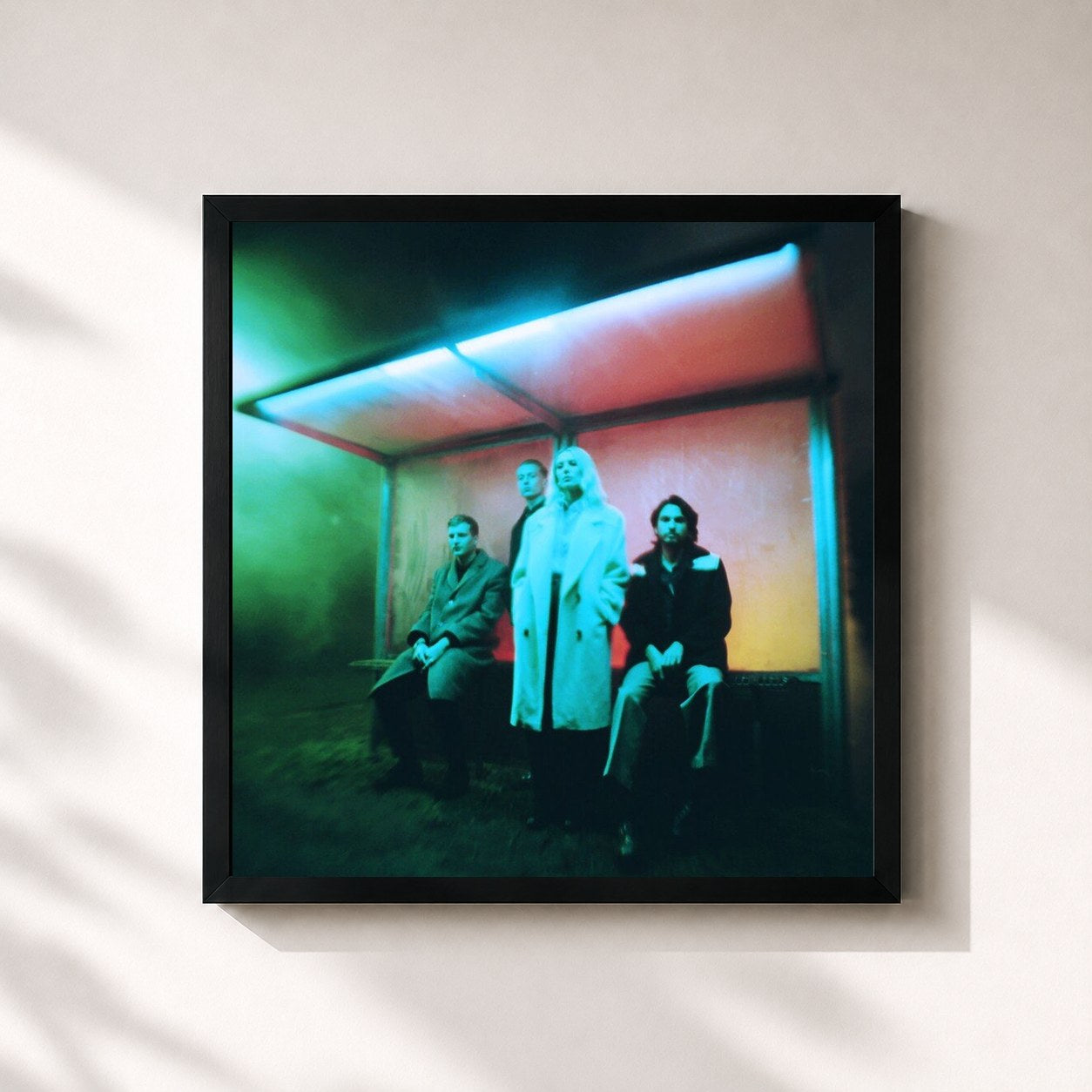 #noir Tableau carré de l'album Blue Weekend de Wolf Alice, cadre noir 32x32 cm