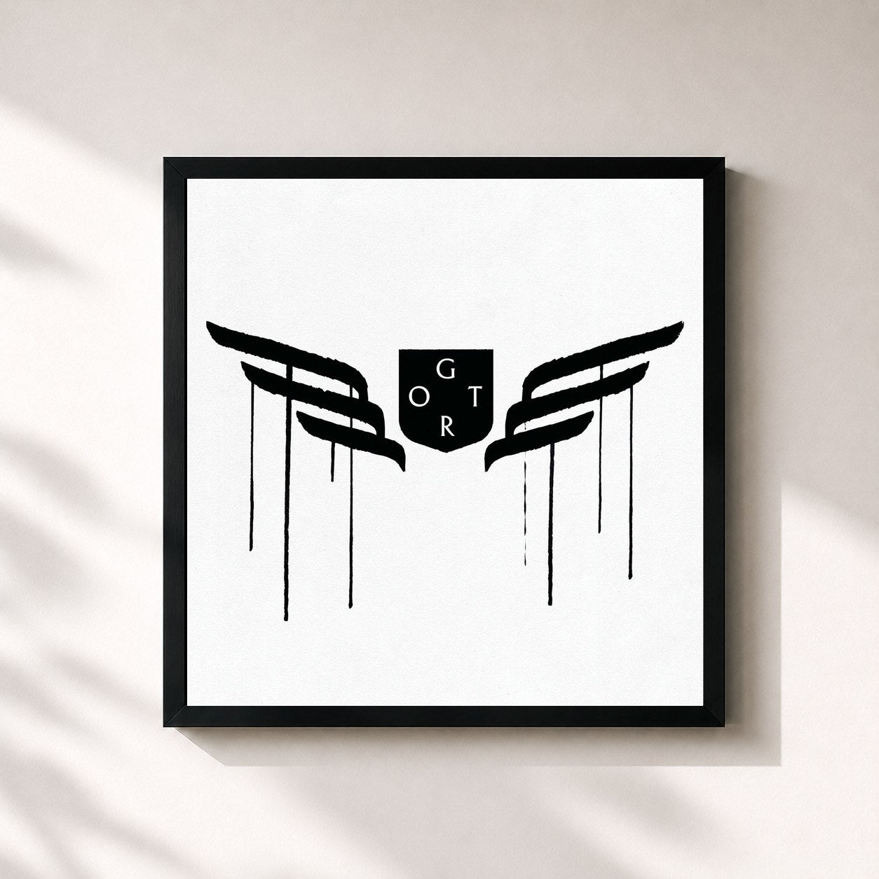 #noir Tableau carré de l'album Gentlemen of the Road de Mumford & Sons, cadre noir 32x32 cm
