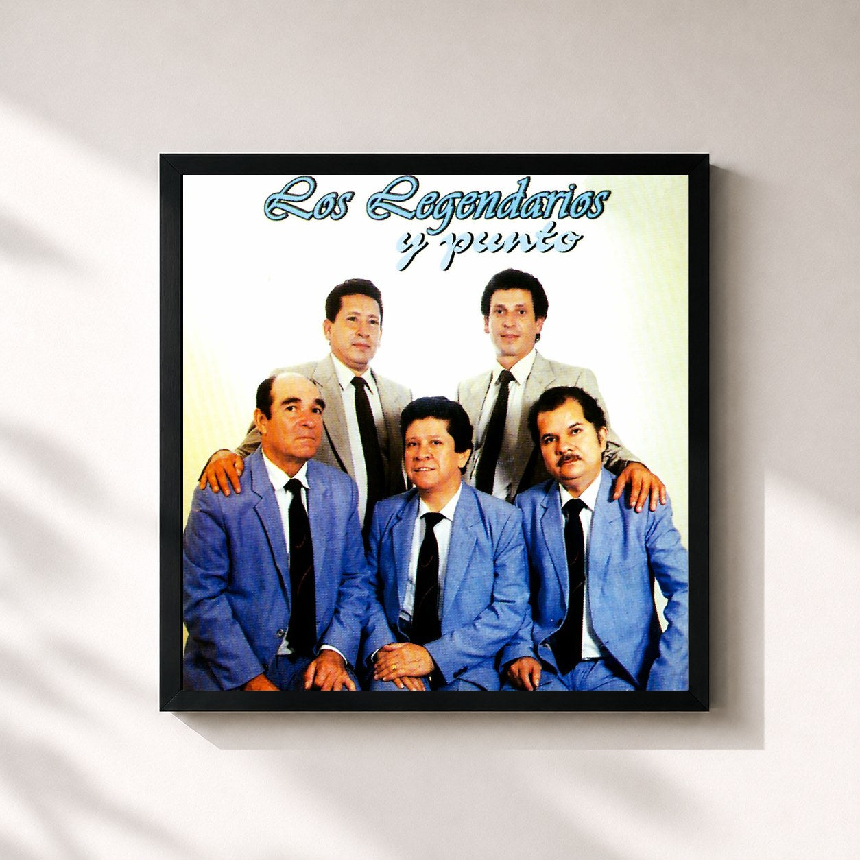 #noir Tableau carré de l'album Los Legendarios y Punto de Los Legendarios, cadre noir 32x32 cm