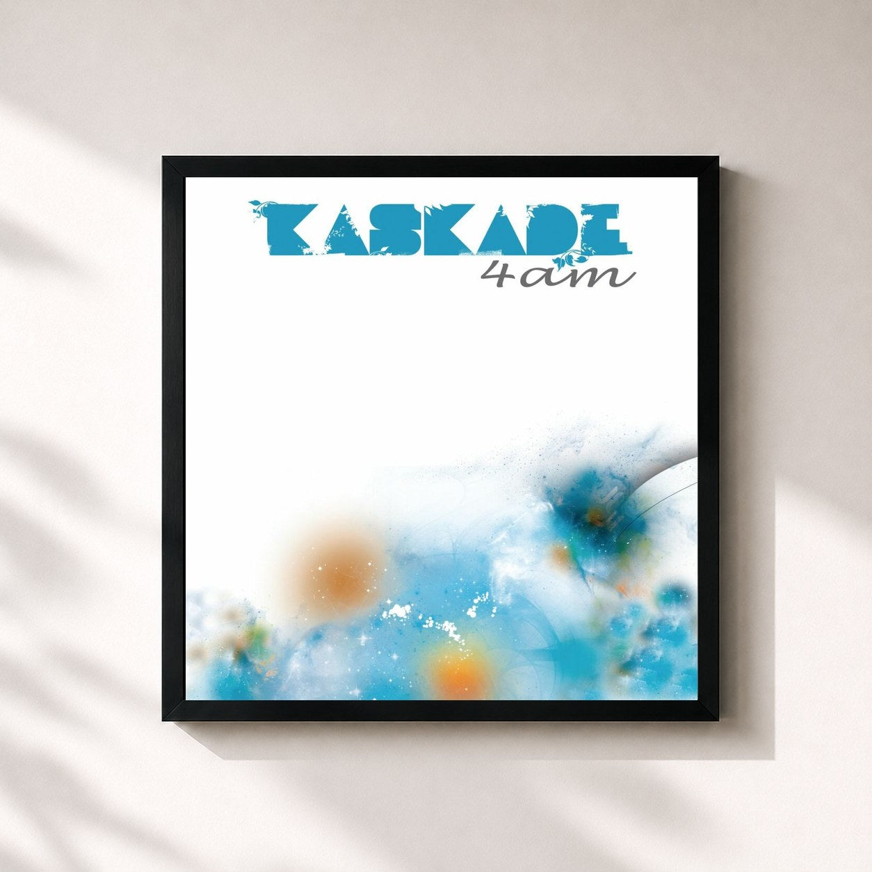 #noir Tableau carré de l'album 4 AM de Kaskade, cadre noir 32x32 cm