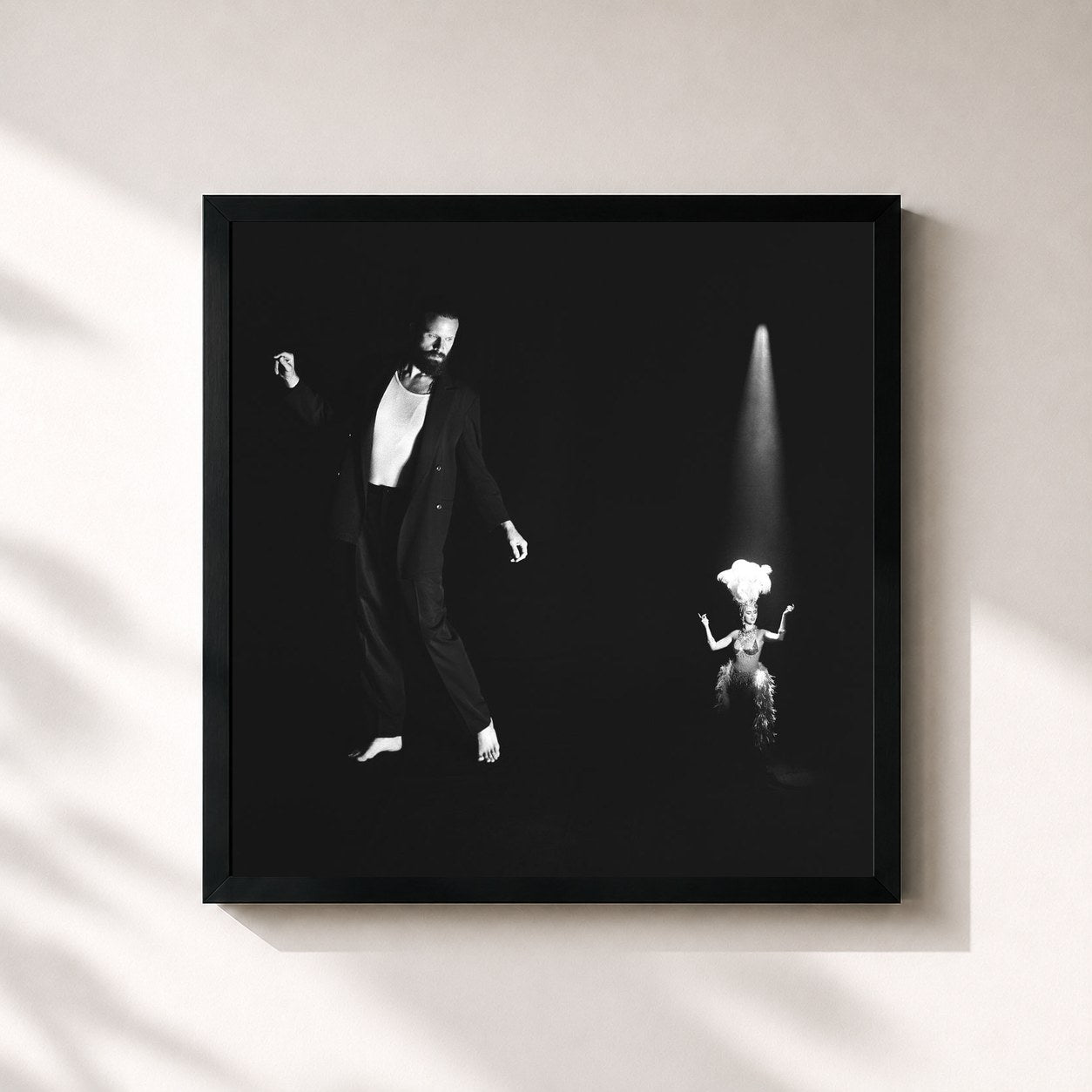 #noir Tableau carré de l'album Chloë and the Next 20th Century de Father John Misty, cadre noir 32x32 cm
