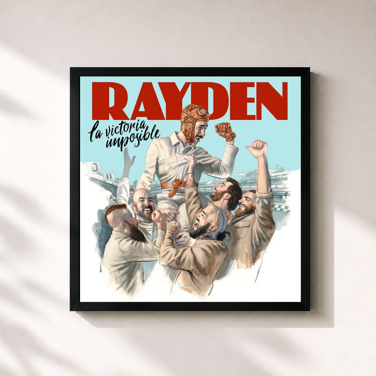 #noir Tableau carré de l'album La victoria imposible de Rayden, cadre noir 32x32 cm