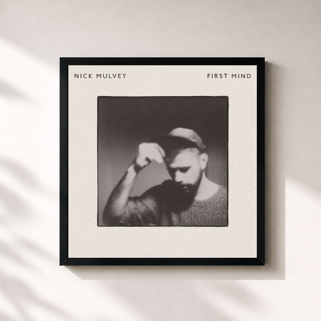 #noir Tableau carré de l'album First Mind de Nick Mulvey, cadre noir 32x32 cm