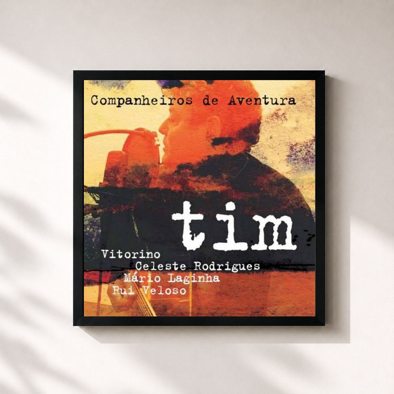#noir Tableau carré de l'album Tim E Companheiros de Aventura de Tim, cadre noir 32x32 cm