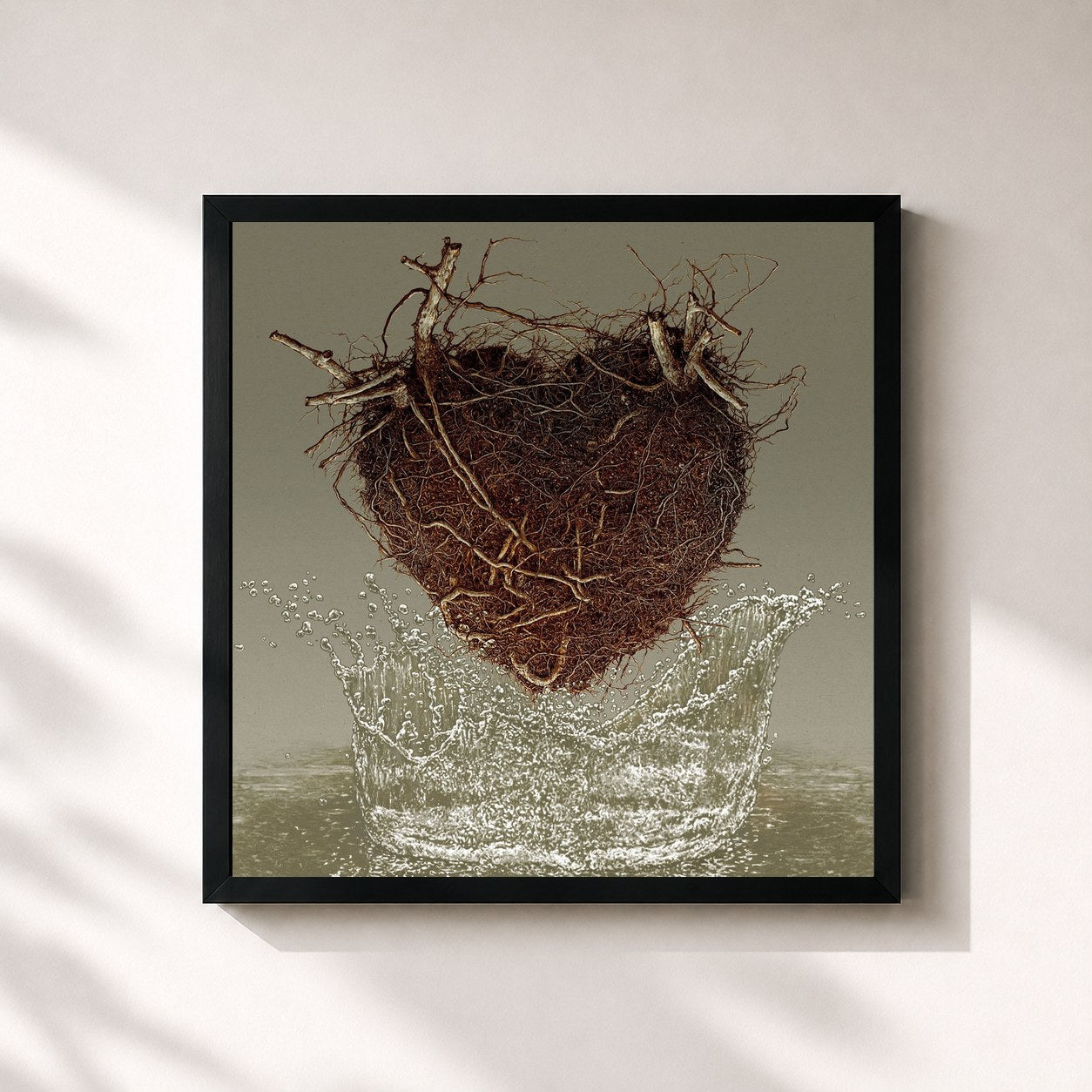 #noir Tableau carré de l'album Las Canciones del Agua de Los Planetas, cadre noir 32x32 cm