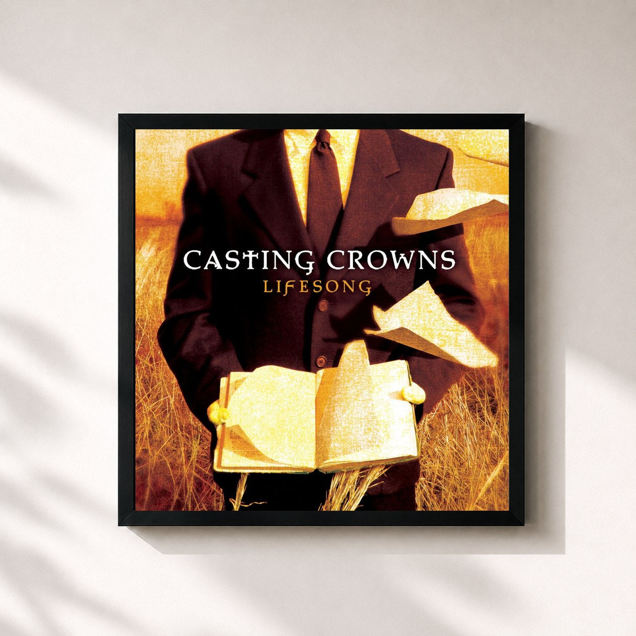 #noir Tableau carré de l'album Lifesong de Casting Crowns, cadre noir 32x32 cm