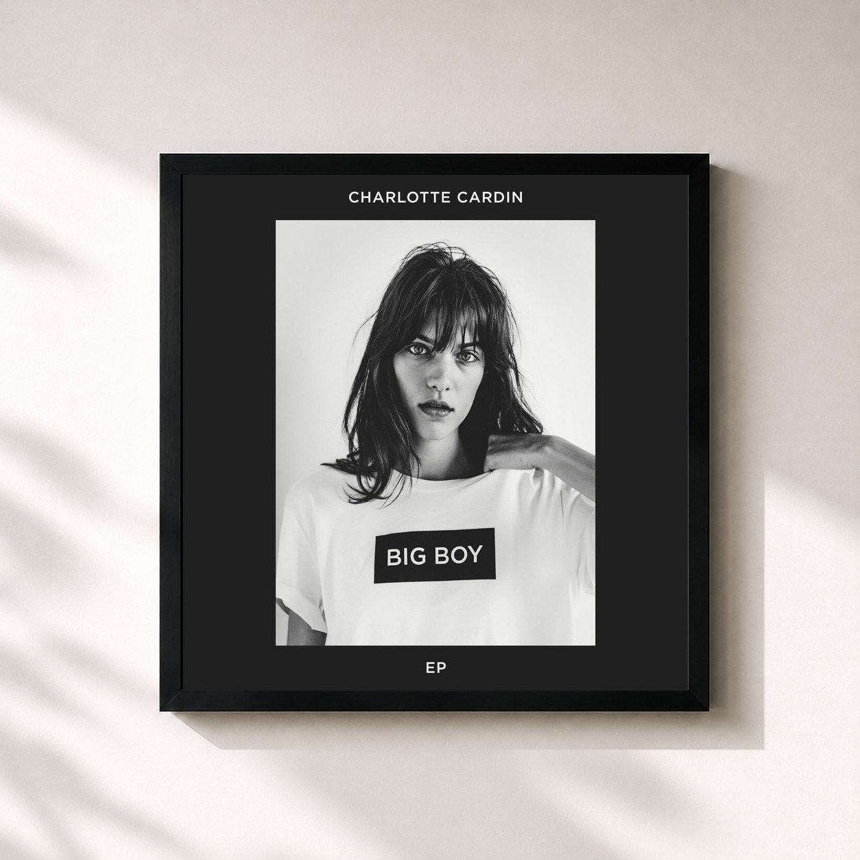 #noir Tableau carré de l'album Big Boy de Charlotte Cardin, cadre noir 32x32 cm