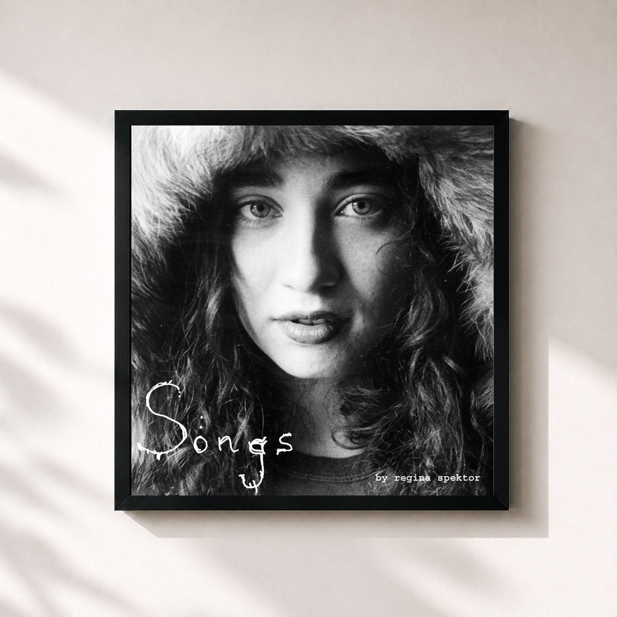 #noir Tableau carré de l'album Songs (2024 Remaster) de Regina Spektor, cadre noir 32x32 cm