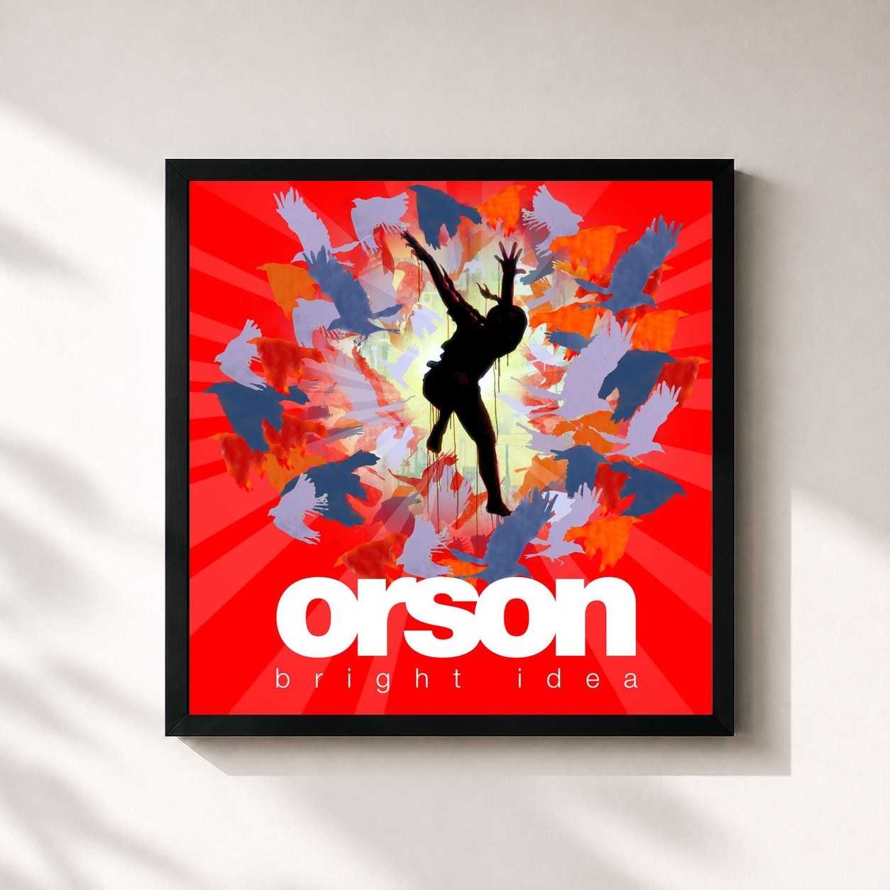 #noir Tableau carré de l'album Bright Idea de Orson, cadre noir 32x32 cm
