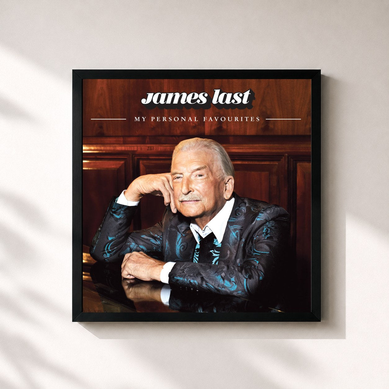 #noir Tableau carré de l'album My Personal Favourites de James Last, cadre noir 32x32 cm